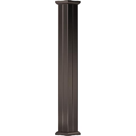 12 X 8' Endura-Aluminum Column, Square Shaft (Load-Bearing 37,000 Lbs), Non-Tapered, FLuted